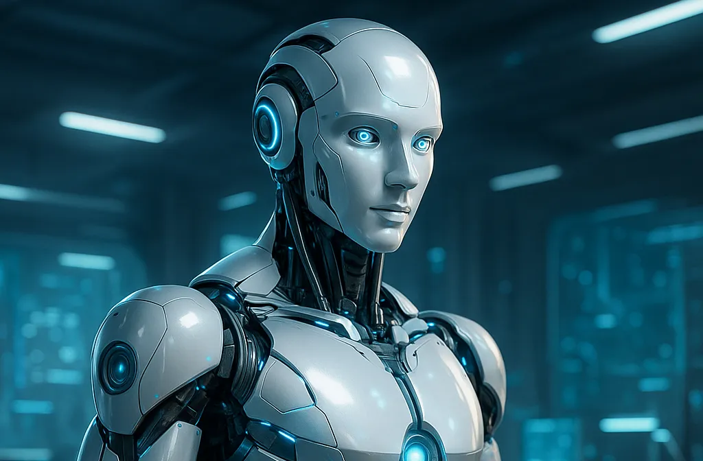 Imagined by ChatGPT using the prompt 'generate me a picture of an AI robot'.